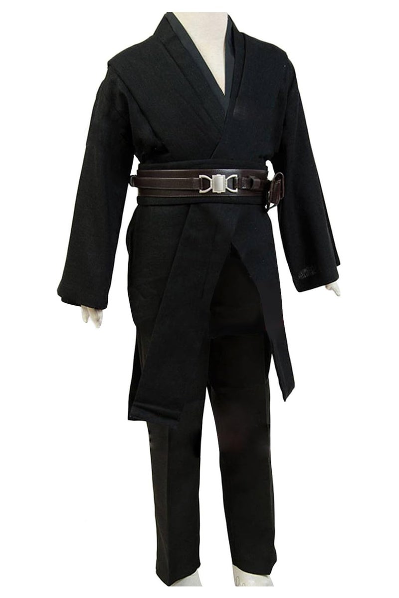 Cosplaysky Kids Cosplay Outfit Costume Cloak Robe Tunic Hooded Uniform Black and Brown Halloween - Image 5